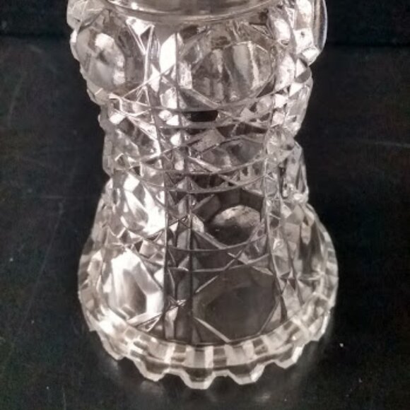 Vintage Cut Crystal Glass Hexagonal Toothpick Holder - Picture 5 of 9